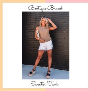 Tan Sweater Tank Top